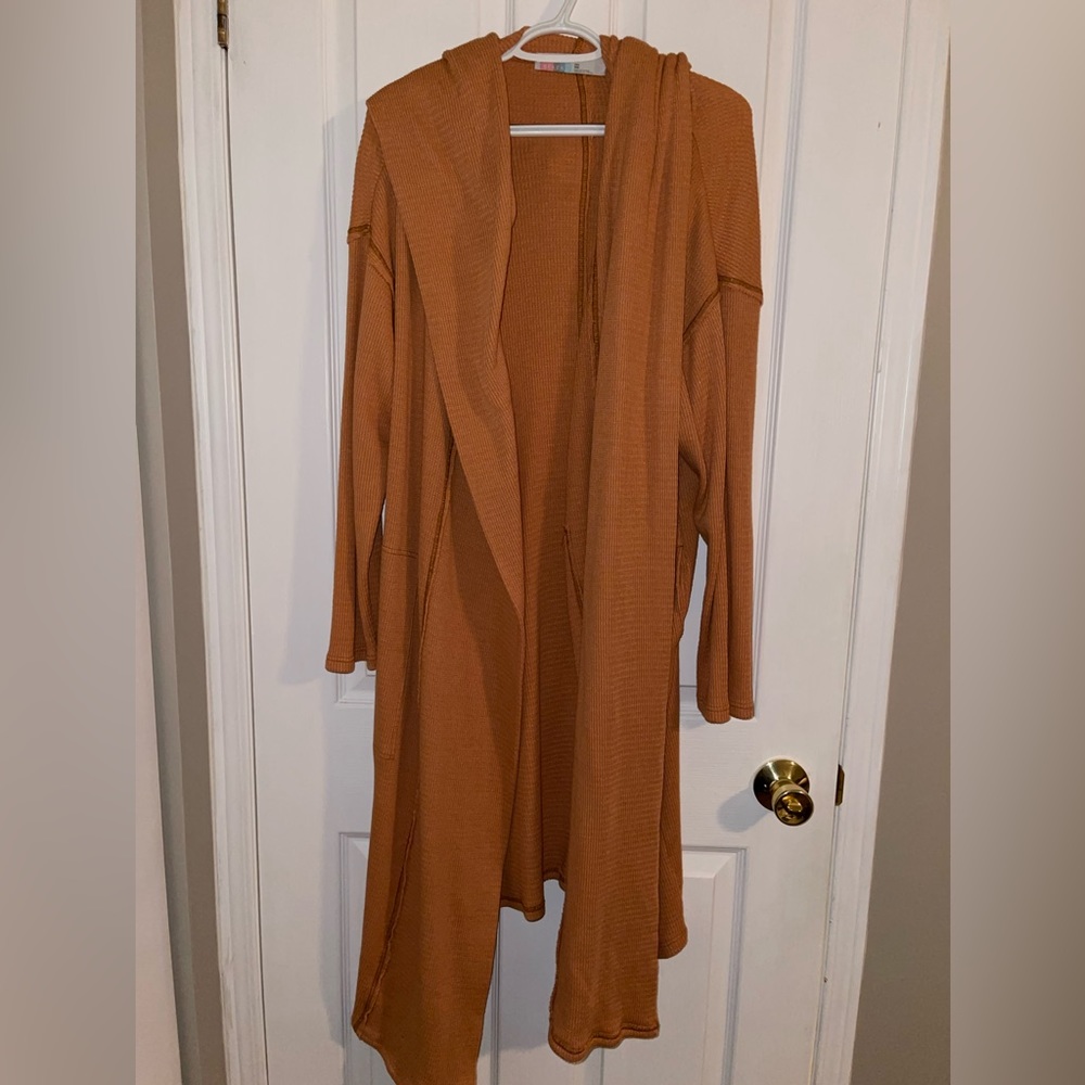 Free People long rust coloured cardigan